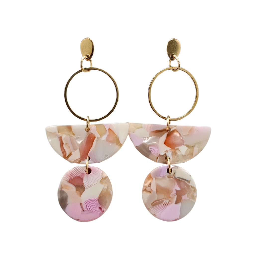 Wren Earrings In Peachy Pink