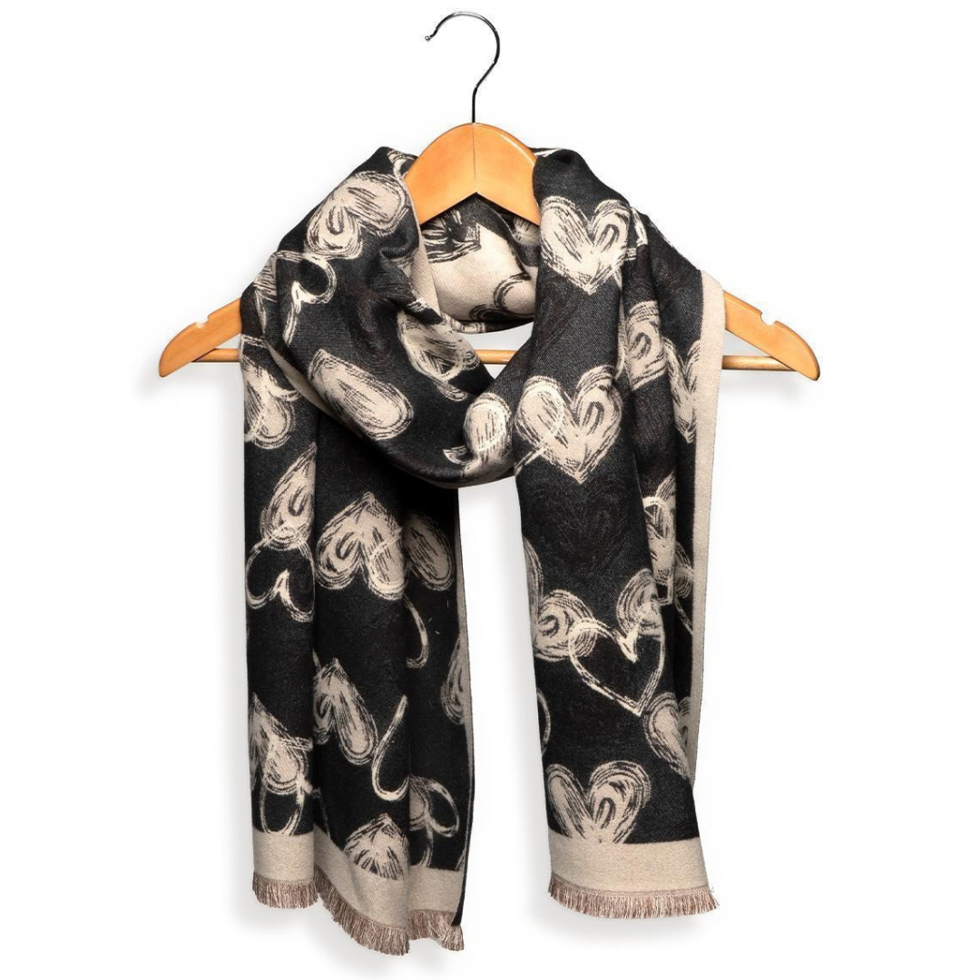 Doodled Hearts Scarf