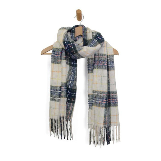 Cozy Madras Fringe Scarf