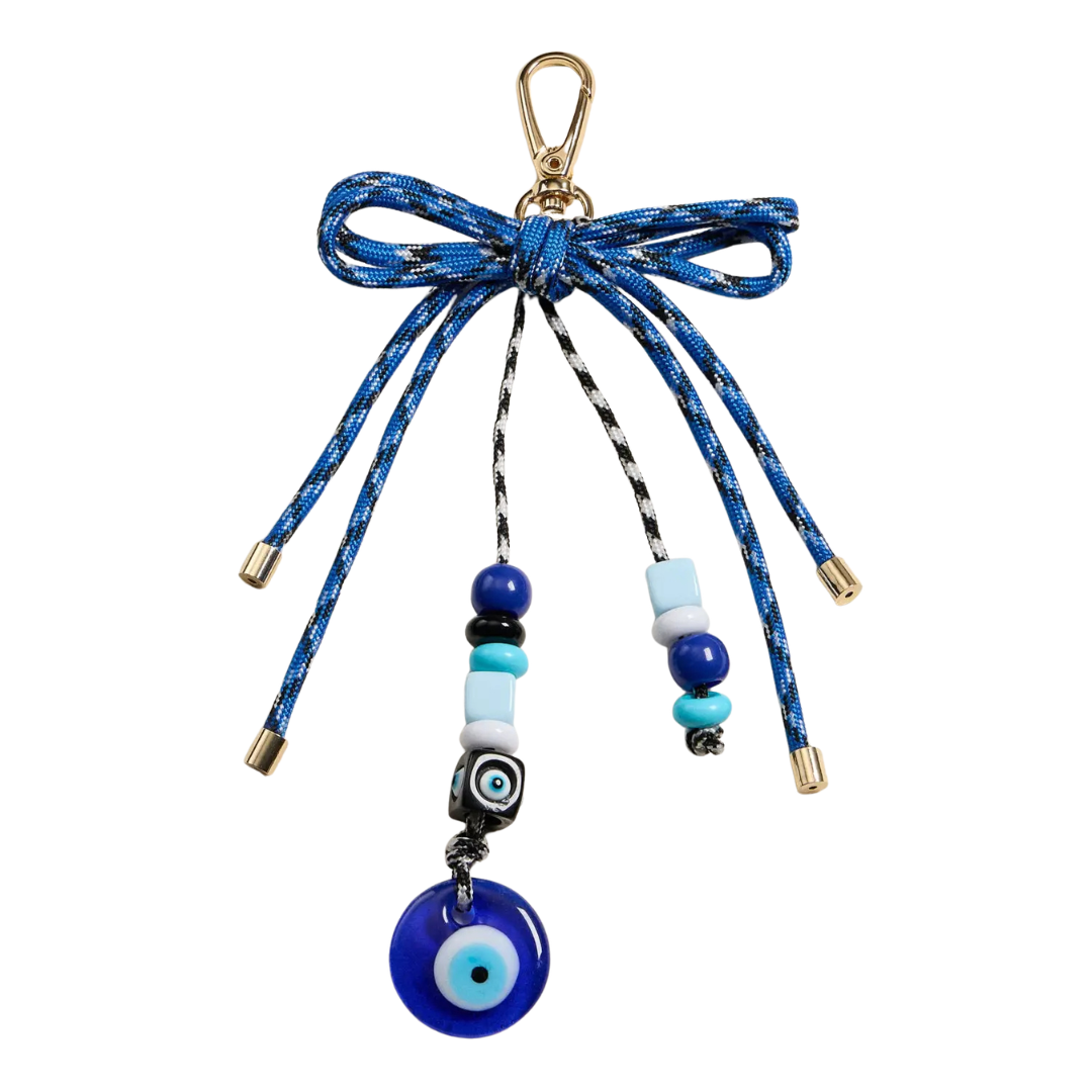 Evil Eye Beaded Keychain Charm