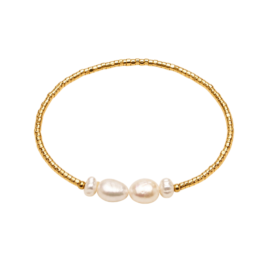 Lana Pearl Cluster Stretch Bracelet