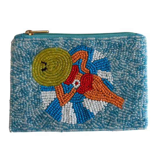 Pool Vibes Beaded Coin Purse