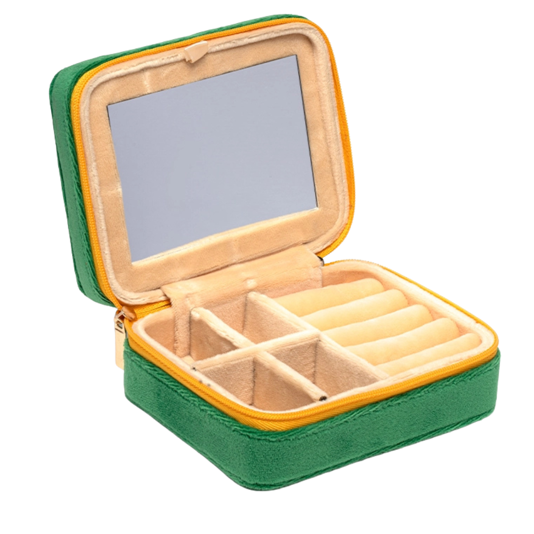 Press For Champagne Velvet Jewelry Zip Case