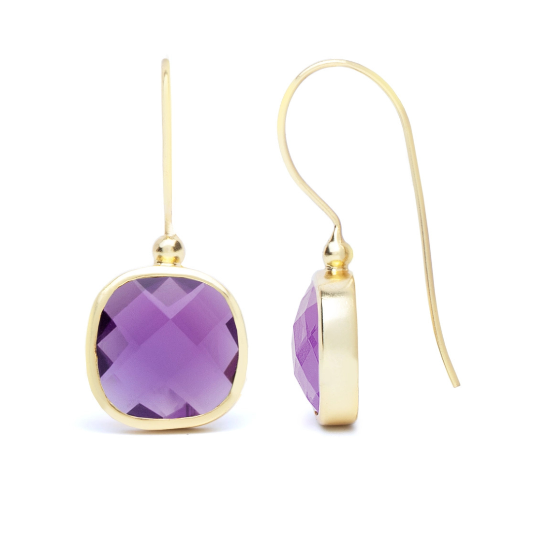 Cushion Cut Gemstone Earrings