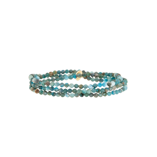 Semi-Precious Triple Wrap Stretch Bracelet