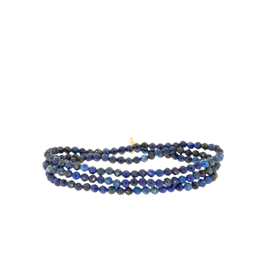 Semi-Precious Triple Wrap Stretch Bracelet