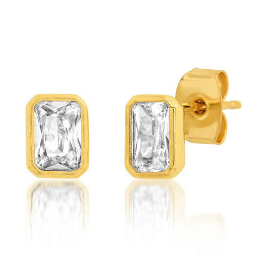 Bezel Baguette Studs