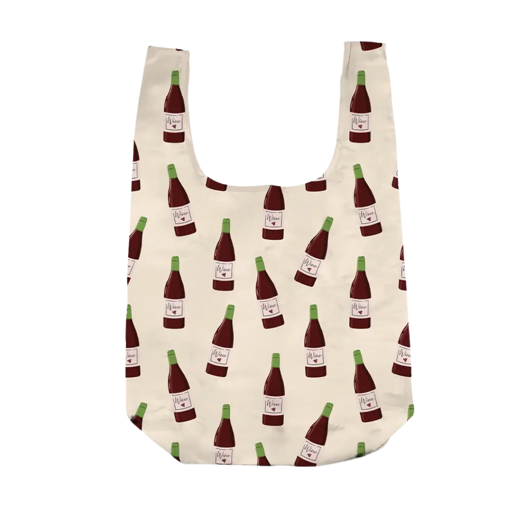 "Wine" Bottle 2-in-1 Bag Charm & Reusable Shopping Bag