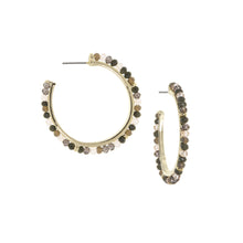Load image into Gallery viewer, Natural Stone Hoop Earring