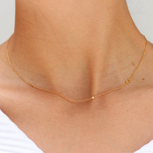 Delicate Sideways Initial Necklace
