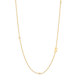 Delicate Sideways Initial Necklace
