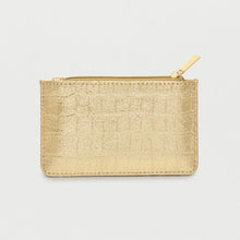 Load image into Gallery viewer, Croc Embossed Metallic Gold Mini Wallet
