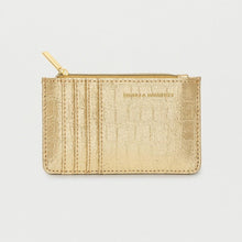 Load image into Gallery viewer, Croc Embossed Metallic Gold Mini Wallet