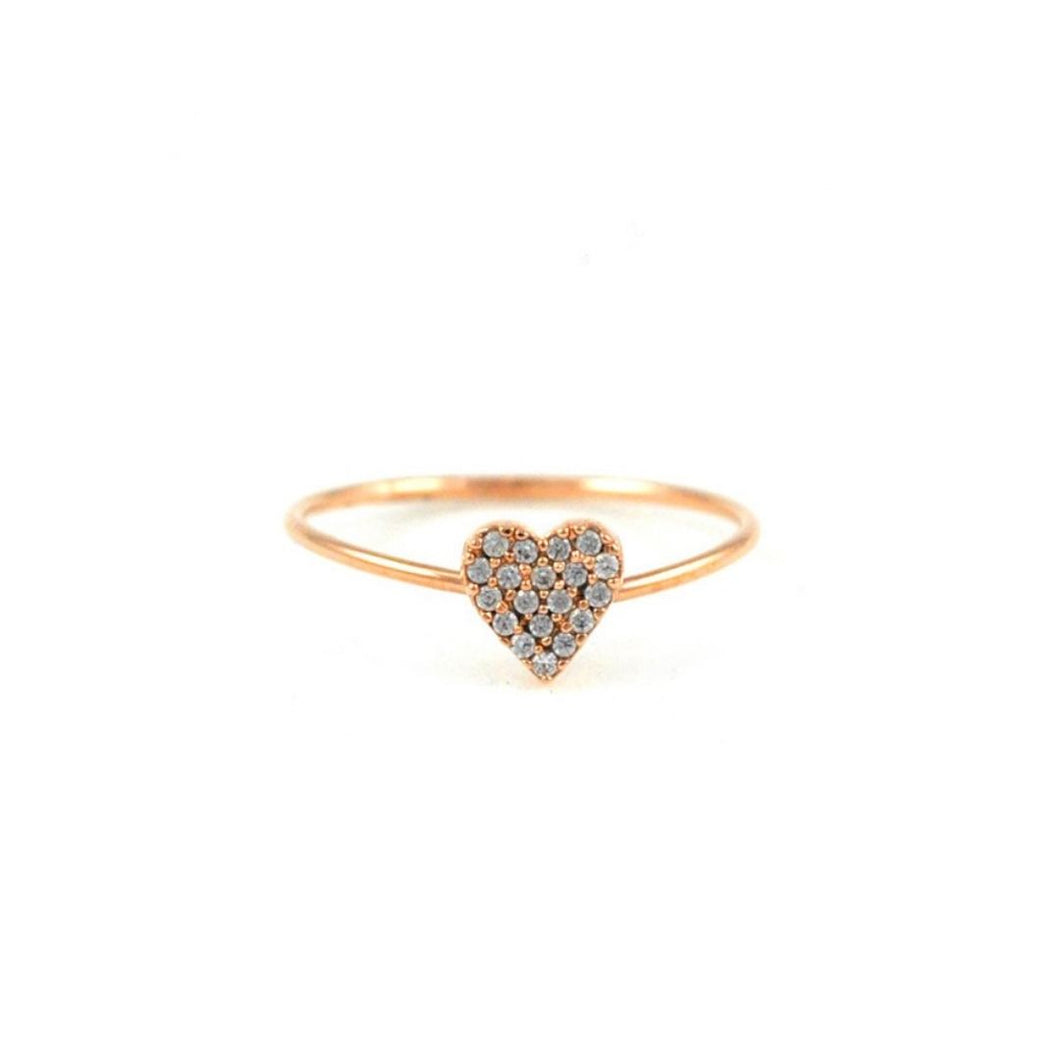 CZ Pave Heart Ring