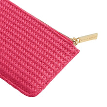 Load image into Gallery viewer, Bright Pink Rattan Mini Wallet