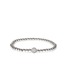 Load image into Gallery viewer, Skinny Metal Pave Ball Stretch Bracelet